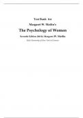 Test Bank   for Margaret W. Matlin’s The Psychology of Women Seventh Edition (2012); Margaret W. Matlin