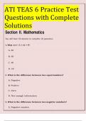 ATI TEAS 6 Practice Test Questions with Complete Solutions Section II. Mathematics