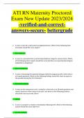 ATI RN Maternity Proctored Exam New Update 2023/2024 -verified-and-correctanswers-secure- bettergrade 