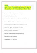 AHN And Then There Were None - Order of Characters Death and How They Die. 