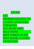 ATI PN PHARMACOLOGY PROCTORED (26  LATEST UPADATED  VERSIONS) 2023 WITH 100%  SOLUTIONS  PROCTORED EXAM  TEST BANK (LATEST  UPADATED  VERSIONS)  2023 WITH 100%  SOLUTIONS