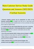 Mera Customer Service Study Guide questions and answers} Latest 2023 - 2024 (verified answers)