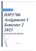 IOP3706 Assignment 1 Semester 2 2023