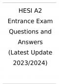 HESI A2 Entrance Exam 2023/2024 Latest Update
