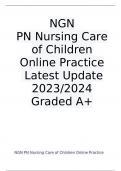 NGN ATI PN Nursing Care of Children Online Practice  Latest Update 2023/2024  Graded A+