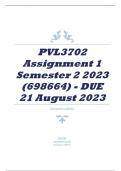 PVL3702 Assignment 1 Semester 2 2023 (698664) - DUE 21 August 2023