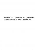 HESI EXIT Test Bank V1 Questions And Answers | Latest Graded A+