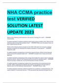 NHA CCMA practice  test VERIFIED  SOLUTION LATEST  UPDATE 2023