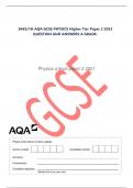 8463/1H AQA GCSE PHYSICS Higher Tier Paper 2 2023 QUESTION AND ANSWERS A GRADE