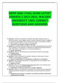 NRNP 6665 FINAL EXAM LATEST VERSION 2 2023-2024, WALDEN UNIVERSITY 100% CORRECT QUESTIONS AND ANSWERS 