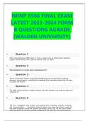 NRNP 6566 FINAL EXAM LATEST 2023-2024 FORM B QUESTIONS AGRADE (WALDEN UNIVERSITY)