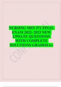 NURSING MSN 571 FINAL EXAM 2022- 2023 NEW UPDATE QUESTIONS WITH COMPLETE SOLUTIONS GRADED A+