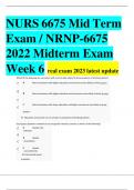 NURS 6675 Mid Term Exam / NRNP-6675 2022 Midterm Exam Week 6 real exam 2023 latest update