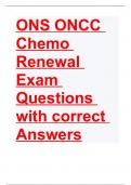 ONS ONCC Chemo Renewal Exam 2022/2023 Actual Questions and Answers 100% Correct