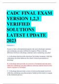 CADC FINAL EXAM  VERSION 1,2,3  VERIFIED  SOLUTIONS  LATEST UPDATE  2023