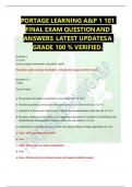 PORTAGE LEARNING A&P 1 101 FINAL EXAM QUESTION AND ANSWERS LATEST UPDATES A GRADE 100 % VERIFIED. Question 1 5 / 5 pts List two organs contained in the pelvic cavity. The pelvic cavity contains the bladder, reproductive organs and the rectum Question 2 5 