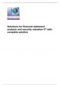 Solutions for financial statement analysis and security valuation 5th with complete solution