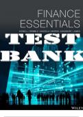 TEST BANK for Finance Essentials, 1st Edition by Kidwell, Brimble, Kingsbury, Mazzola & James. ISBN: 9780730363385. (All Chapters 1-12)