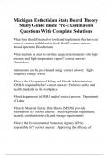 Michigan Esthetician State Board Theory Study Guide made Pre-Examination Questions With Complete Solutions