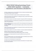 WGU D236 Pathophysiology Exam (2023-2024 Update) – Complete Questions and Answers (Graded A)