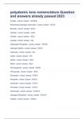 polyatomic ions nomenclature Question and answers already passed 2023