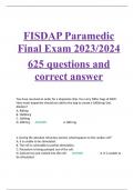 FISDAP Paramedic Final Exam 2023/2024 625 questions and correct answer