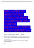 PAEA INTERNAL  MEDICINE EOR  EXAM QUESTIONS  AND REVISED 100%  VERIFIED  SOLUTIONS LATEST  UPDATE GRADED A+