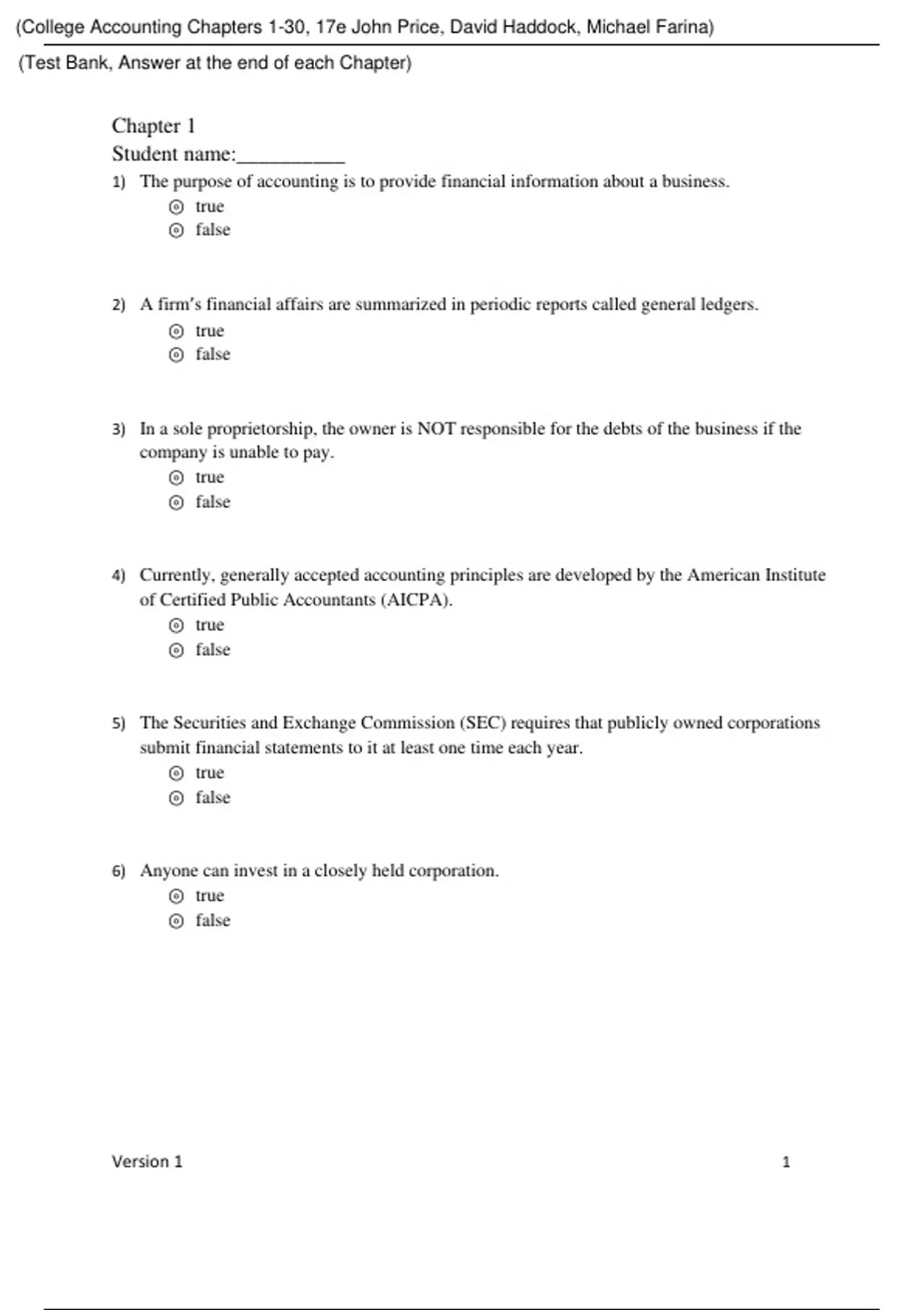 College Accounting Chapters 1-30, 17e John Price, David Haddock