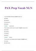 PAX Prep Vocab NLN 2023/2024 exam 