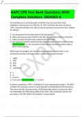 AAPC CPB Test Bank Questions With Complete Solutions GRADED A