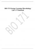 BIO 171 Portage Learning Microbiology Lab 1- 9 Notebook