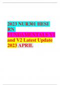 2023 NUR301 HESI RN FUNDAMENTALS V1 and V2 Latest Update 2023 APRIL 