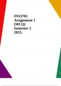 INS3705 Assignment 1 (MCQ) Semester 2 2023.