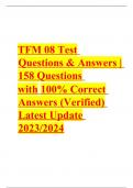 TFM08 TEST WITH 100% SOLUTION 2023//2024 