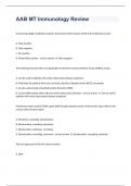 AAB MT Immunology Review exam 2023 with 100% correct answers