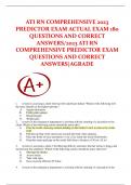 ATI RN COMPREHENSIVE 2023 PREDICTOR EXAM ACTUAL EXAM 180 QUESTIONS AND CORRECT ANSWERS/2023 ATI RN COMPREHENSIVE PREDICTOR EXAM QUESTIONS AND CORRECT ANSWERS|AGRADE