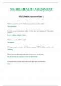 Exam 1 - NR302 / NR 302 (Latest 2023 / 2024) : Health Assessment - Chamberlain