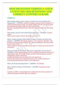 HESI MILESTONE VERSION A AND B LATEST 2023- 2024 QUESTIONS AND CORRECT ANSWERS AGRADE