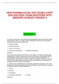 HESI PHARMACOLOGY EXIT EXAM LATEST 2023-2024 REAL EXAM QUESTIONS WITH ANSWERS ALREADY GRADED A