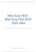 Med Surg HESI - Med Surg Hesi 2023-2024 Q&A