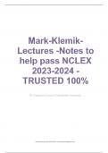Mark-Klemik-Lectures -Notes to help pass NCLEX 2023-2024 -TRUSTED 100%