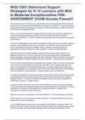 WGU D001 Behavioral Support Strategies for K-12 Learners with Mild to Moderate Exceptionalities PRE-ASSESSMENT EXAM Already Passed!!