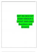 INET RN HESI EXIT EXAM VERSION 3 LATEST 2022-2023 Questions and Answers