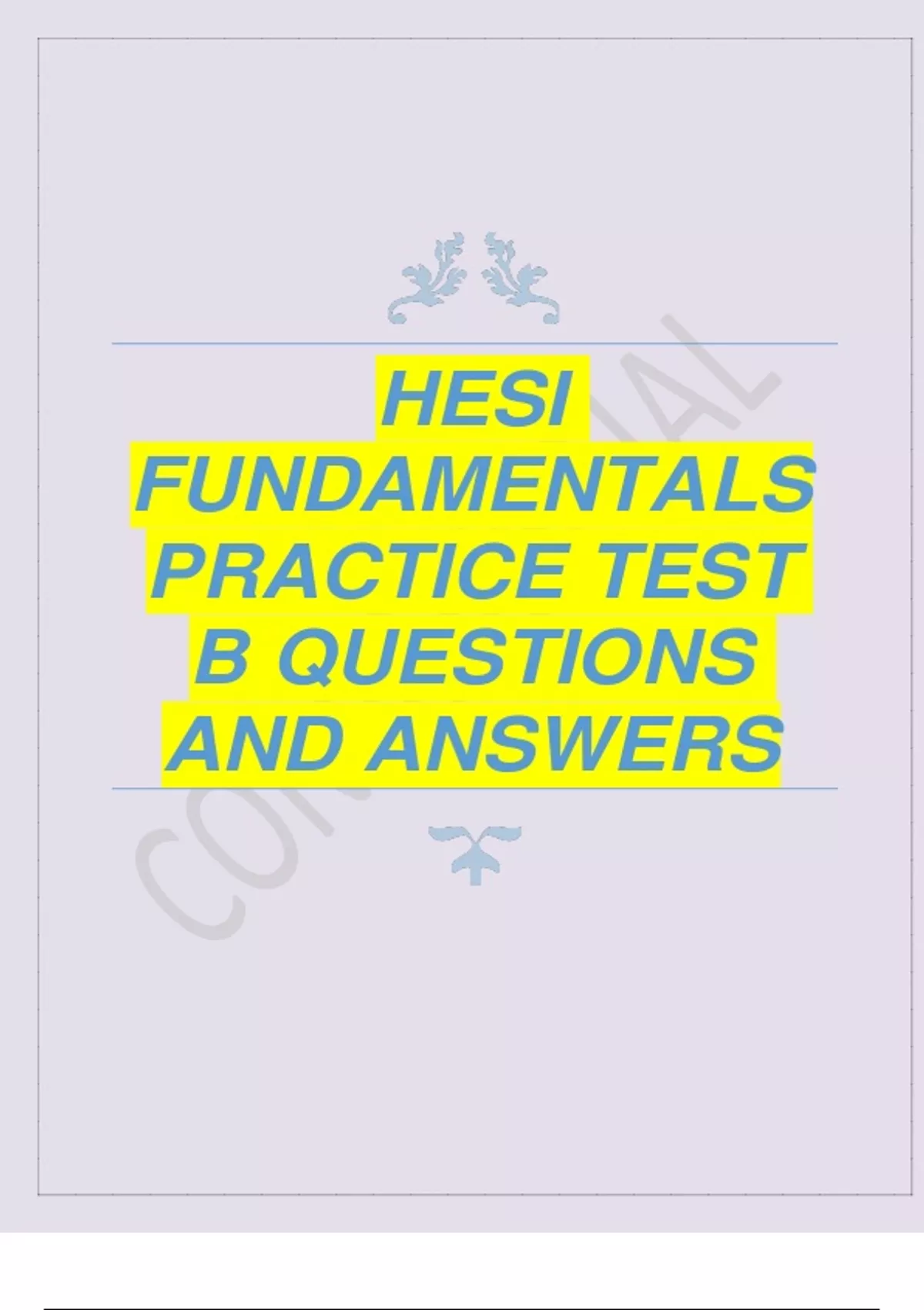 Hesi Fundamentals Practice Test B Questions And Answers Hesi Fundamentals Stuvia Us 6447