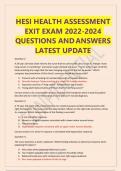 HESI HEALTH ASSESSMENT EXIT EXAM 2022-2024 QUESTIONS AND ANSWERS LATEST UPDATE