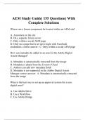 AEM Study Guide| 155 Questions| With Complete Solutions
