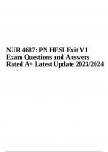 PN HESI Exit V1 Exam Questions and Answers Rated A+ Latest Update 2023/2024