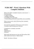 NURS 3007 - Week 3 Questions With Complete Solutions