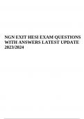 NGN EXIT HESI EXAM QUESTIONS AND ANSWERS LATEST UPDATE 2023/2024 | 100% CORRECT