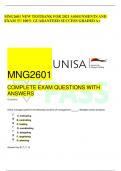 MNG2601 NEW TESTBANK FOR 2021 ASSIGNMENTS AND EXAM !!!! 100% GUARANTEED SUCCESS GRADED A+